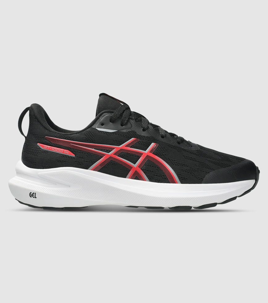 ASICS KID'S GT 1000 14 GS BLACK/RED/WHITE RUNNING SHOES