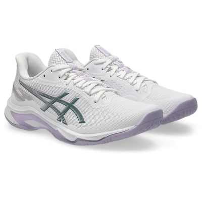 ASICS WOMEN'S NETBURNER BALLISTIC FF 4 WHITE/DAHLIA NETBALL SHOES