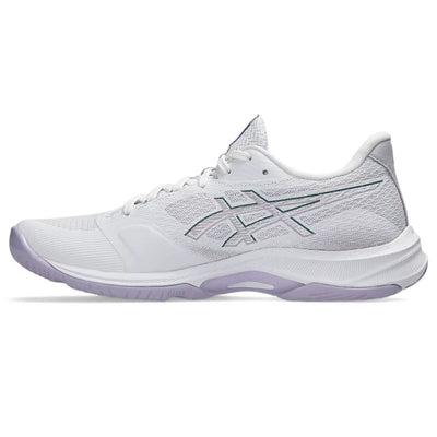 ASICS WOMEN'S NETBURNER BALLISTIC FF 4 WHITE/DAHLIA NETBALL SHOES