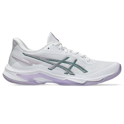 ASICS WOMEN'S NETBURNER BALLISTIC FF 4 WHITE/DAHLIA NETBALL SHOES