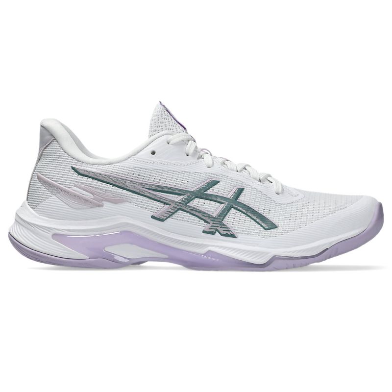 ASICS WOMEN'S NETBURNER BALLISTIC FF 4 WHITE/DAHLIA NETBALL SHOES
