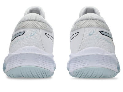 ASICS WOMEN'S GEL NETBURNER 21 WHITE/SKY NETBALL SHOES (WIDTH D)