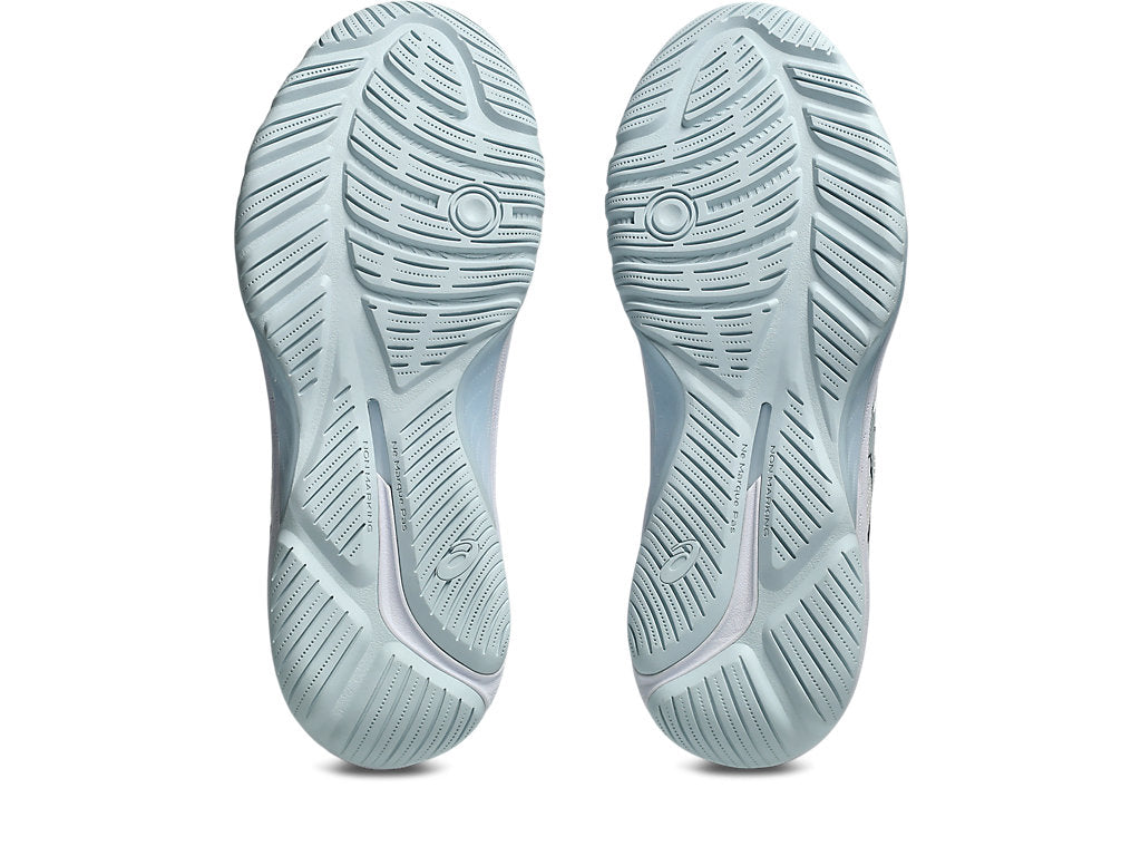 ASICS WOMEN'S GEL NETBURNER 21 WHITE/SKY NETBALL SHOES (WIDTH D)