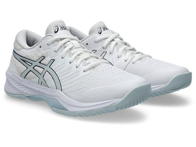 ASICS WOMEN'S GEL NETBURNER 21 WHITE/SKY NETBALL SHOES (WIDTH D)