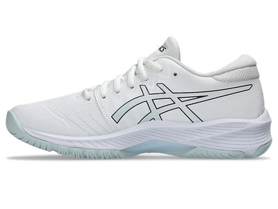 ASICS WOMEN'S GEL NETBURNER 21 WHITE/SKY NETBALL SHOES (WIDTH D)