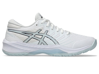 ASICS WOMEN'S GEL NETBURNER 21 WHITE/SKY NETBALL SHOES (WIDTH D)