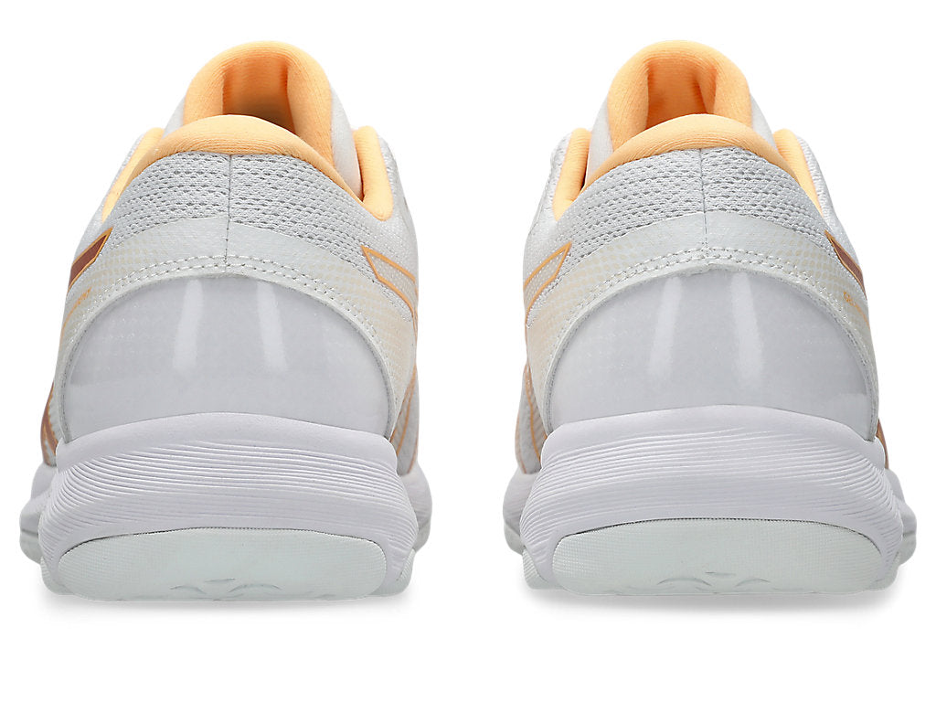 ASICS WOMEN'S GEL NETBURNER ACADEMY 10 WHITE/ROSE GOLD NETBALL SHOES