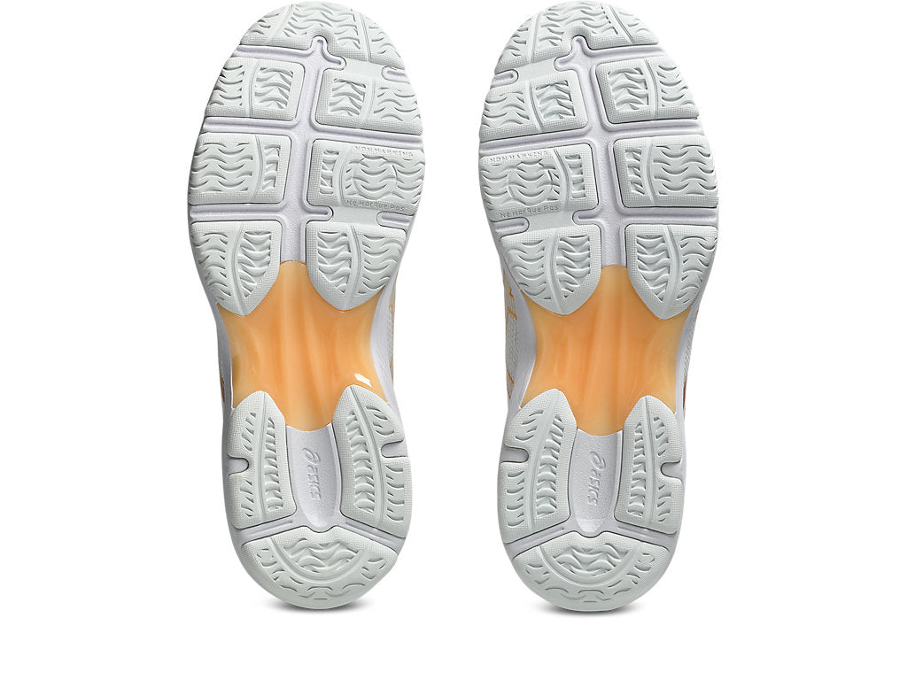 ASICS WOMEN'S GEL NETBURNER ACADEMY 10 WHITE/ROSE GOLD NETBALL SHOES