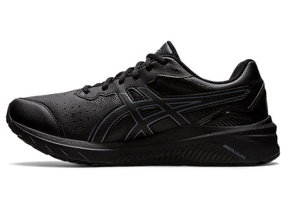 Asics Men's Gt 1000 Leather 2 Triple Black Running Shoes (Width 2e Wide)