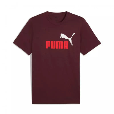 Puma Men's Essentials 2 Colour Logo Ruby Tee
