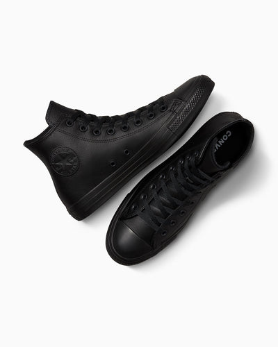 Converse Men's Chuck Taylor All Star High Top Triple Black Leather Shoe