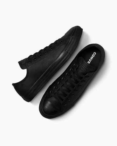 Converse Kids Chuck Taylor All Star Low Top Triple Black Leather Shoe