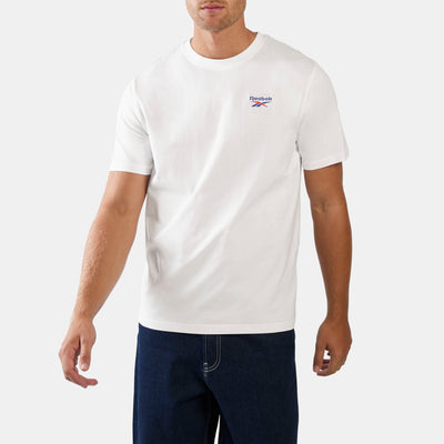REEBOK MEN'S 2 COLOUR LOGO WHITE TEE