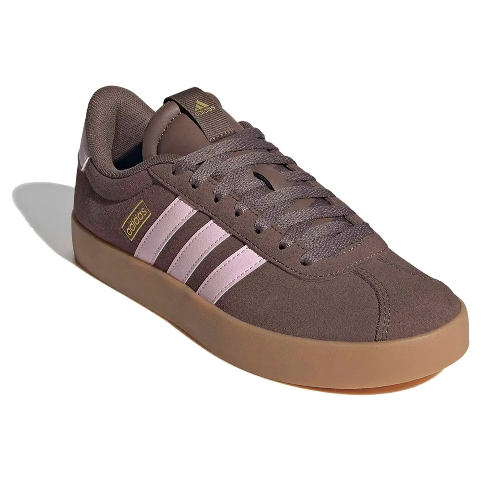 Adidas Women's Vl Court 3.0 Brown/Pink Sneaker Shoes