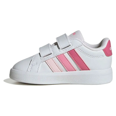 ADIDAS KID'S GRAND COURT 3.0 WHITE/PINK SNEAKER SHOES