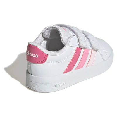 ADIDAS KID'S GRAND COURT 3.0 WHITE/PINK SNEAKER SHOES