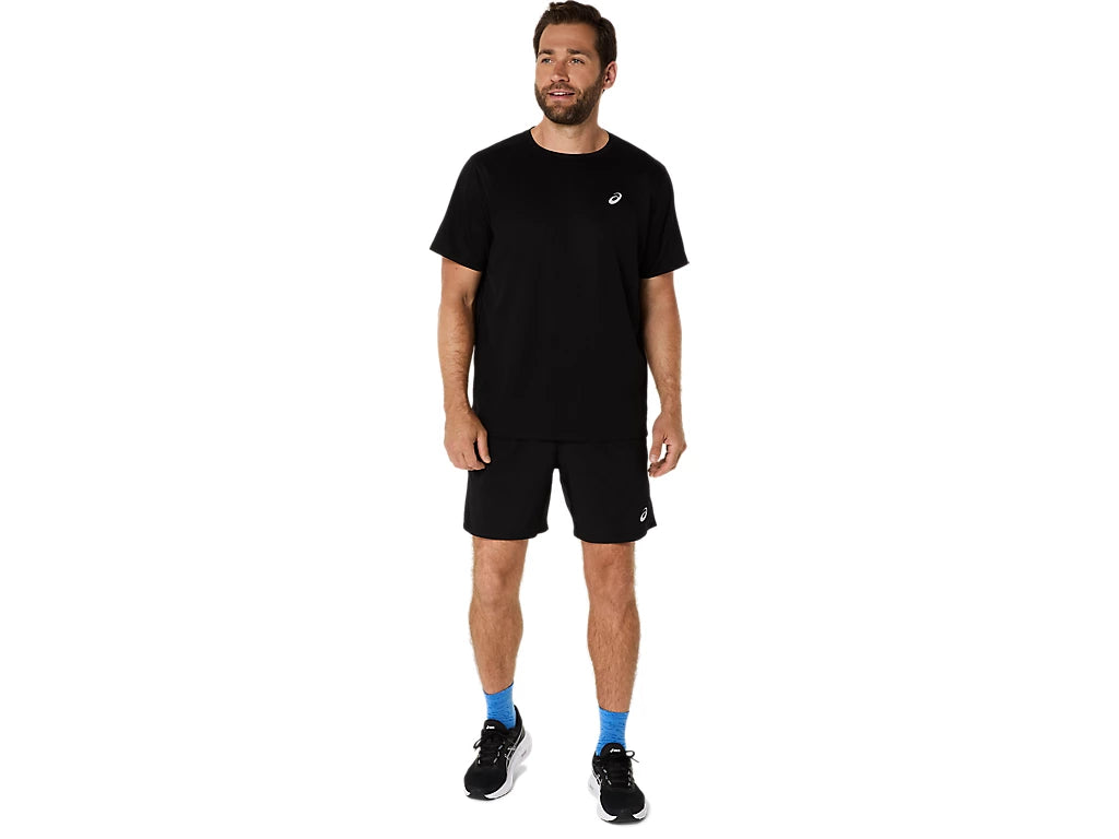 Asics Men's Silver 7' Black Short