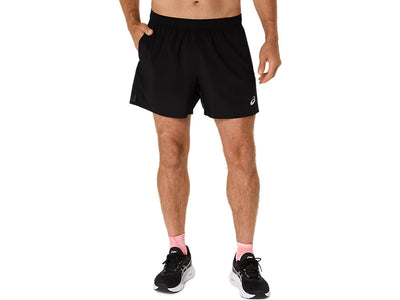 ASICS MEN'S SILVER 5" BLACK SHORTS