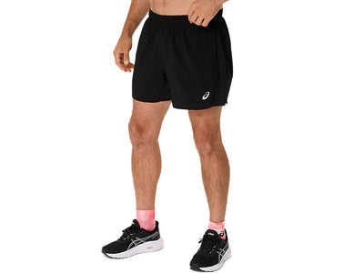 ASICS MEN'S SILVER 5" BLACK SHORTS