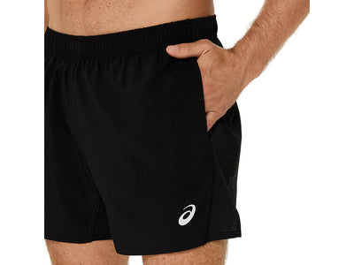ASICS MEN'S SILVER 5" BLACK SHORTS
