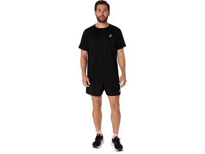 ASICS MEN'S SILVER 5" BLACK SHORTS