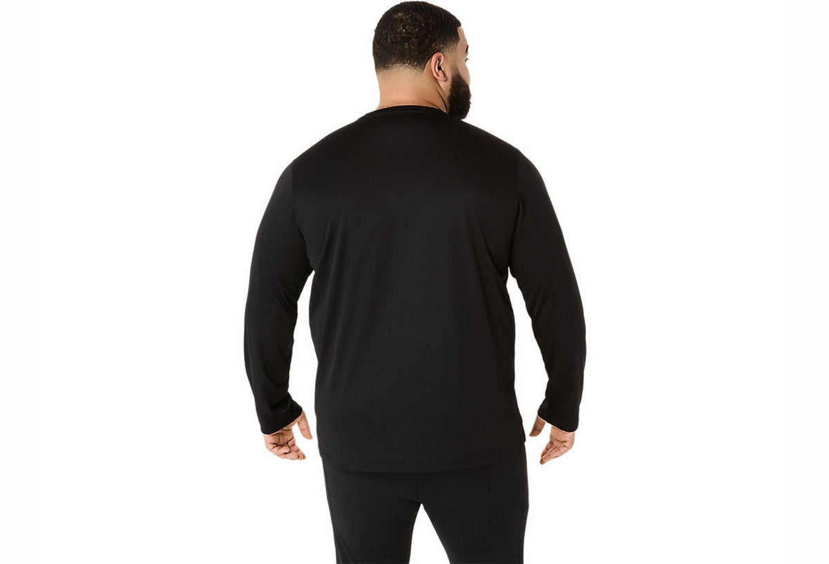 ASICS MEN'S SILVER LONG SLEEVE BLACK TEE