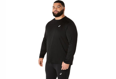 ASICS MEN'S SILVER LONG SLEEVE BLACK TEE