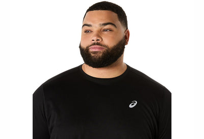 ASICS MEN'S SILVER LONG SLEEVE BLACK TEE