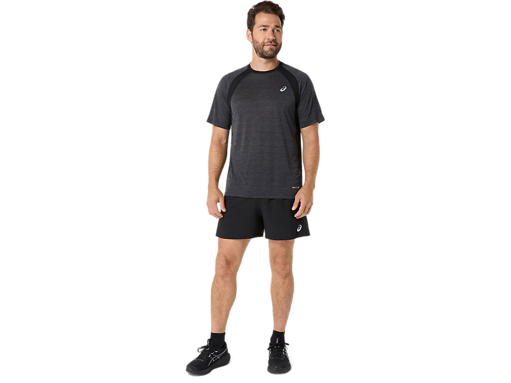 ASICS MEN'S ROAD SHORT SLEEVED BLACK TEE