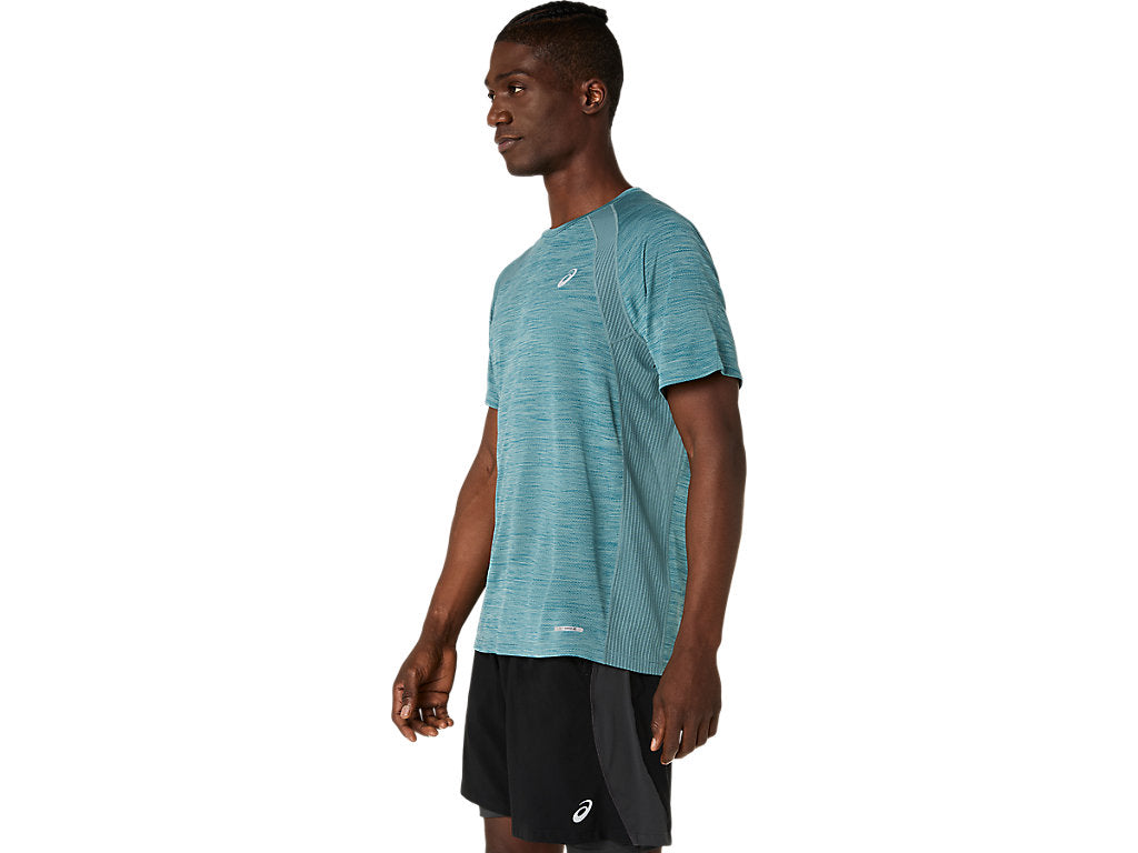 ASICS MEN'S ROAD SHORT SLEEVED FOGGY TEAL TEE