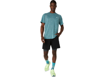 ASICS MEN'S ROAD SHORT SLEEVED FOGGY TEAL TEE
