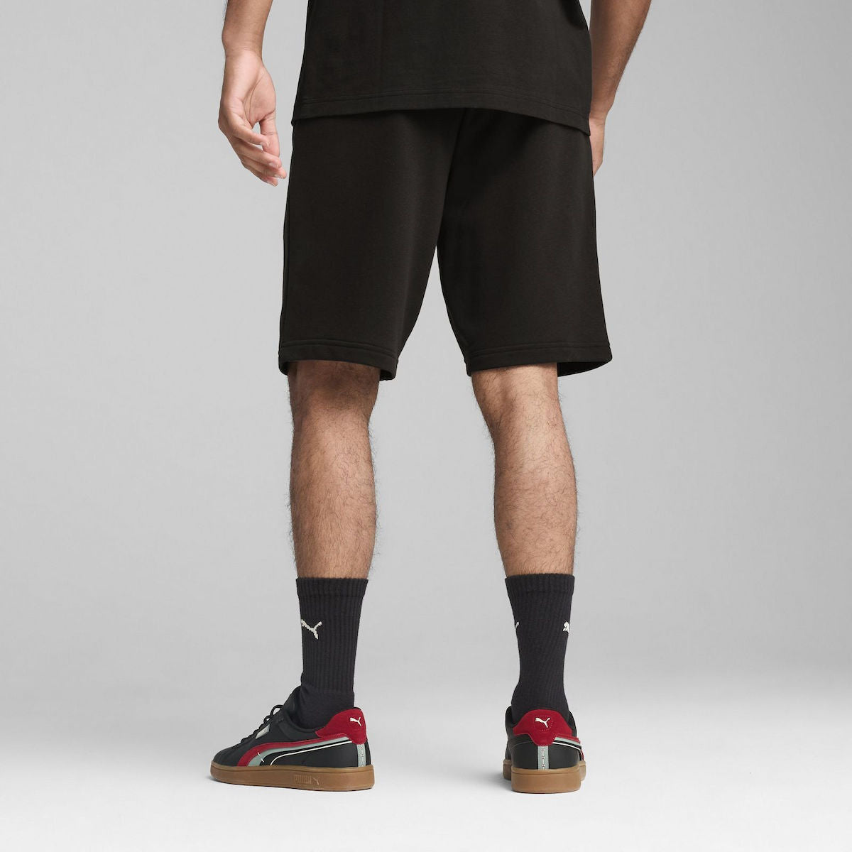 PUMA MEN'S ESSENTIALS 2 COLOUR NO. 1 LOGO BLACK SHORTS