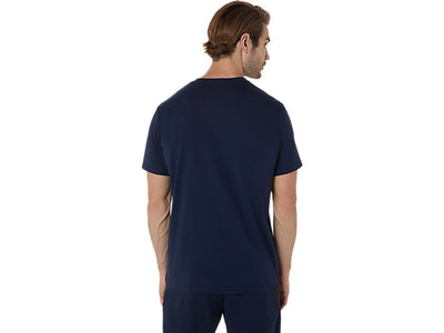 Asics Men's Spiral Embroidery Navy Tee
