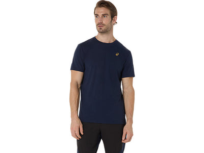 Asics Men's Spiral Embroidery Navy Tee