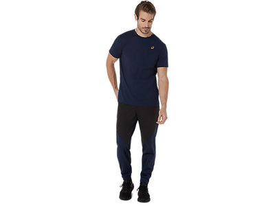 Asics Men's Spiral Embroidery Navy Tee