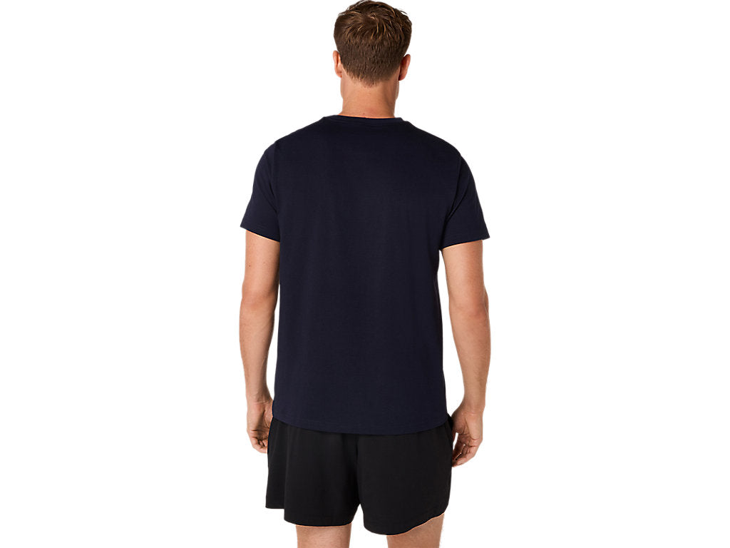 ASICS MEN'S SPIRAL EMBROIDERY NAVY TEE