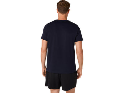 ASICS MEN'S SPIRAL EMBROIDERY NAVY TEE