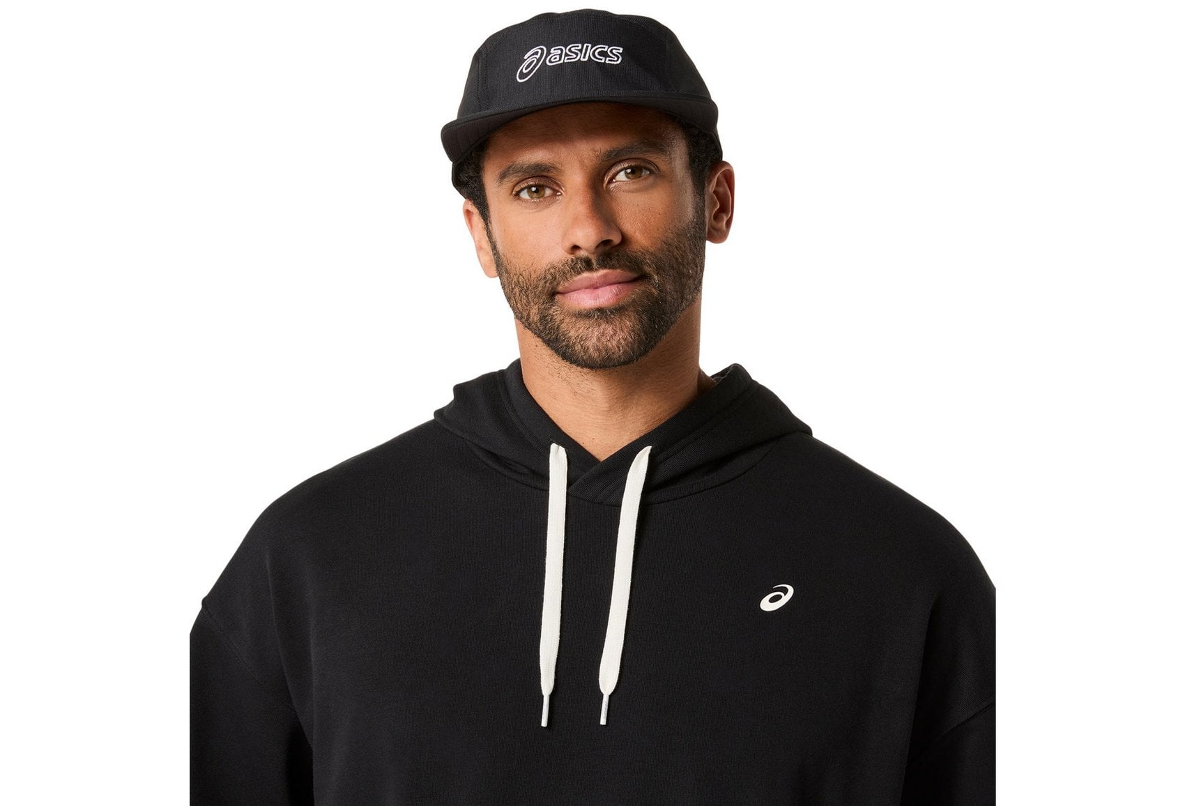 ASICS MEN'S FRENCH TERRY RELAXED PULLOVER BLACK HOODIE