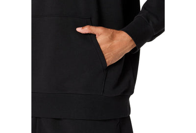 ASICS MEN'S FRENCH TERRY RELAXED PULLOVER BLACK HOODIE