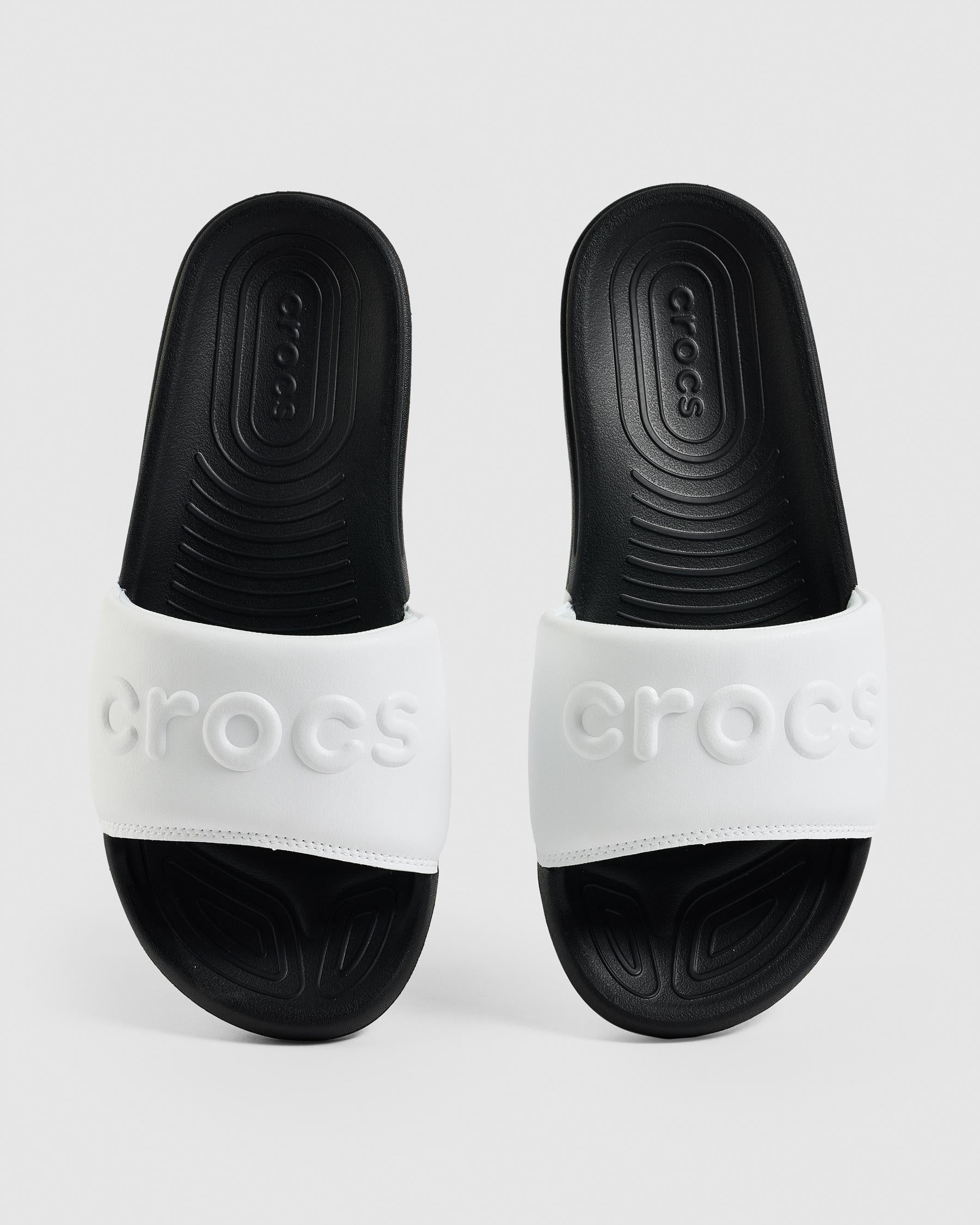 CROCS MEN'S ALL DAY BLACK/WHITE SLIDES