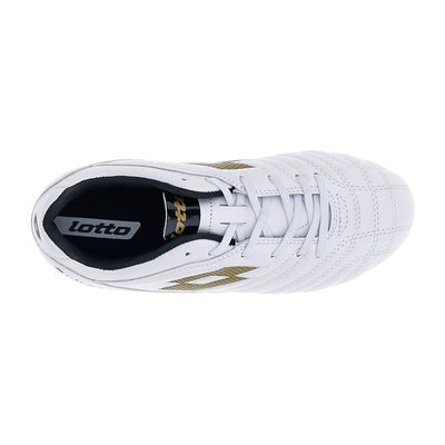 Lotto Kid's Stadio 705 Fg White/Gold Football Boots