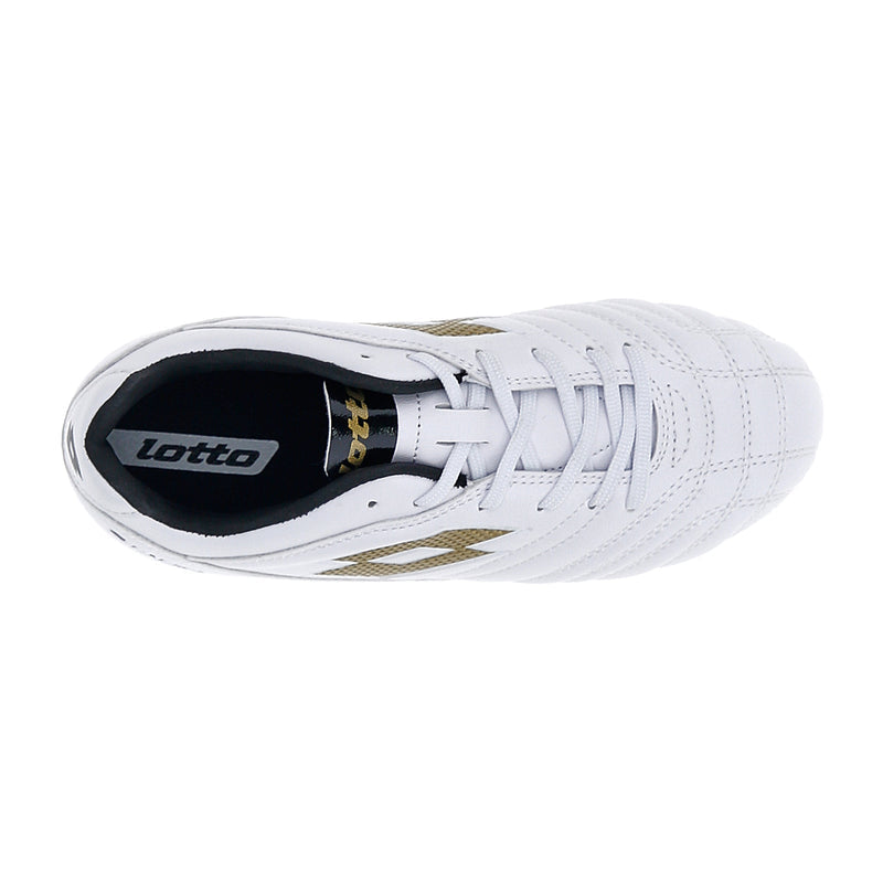 Lotto Kid's Stadio 705 Fg White/Gold Football Boots
