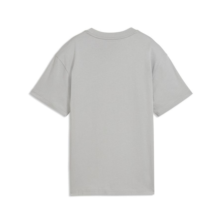 PUMA KID'S ESSENTIALS LOGO LAB RELAXED GRAPHIC GREY/RED TEE