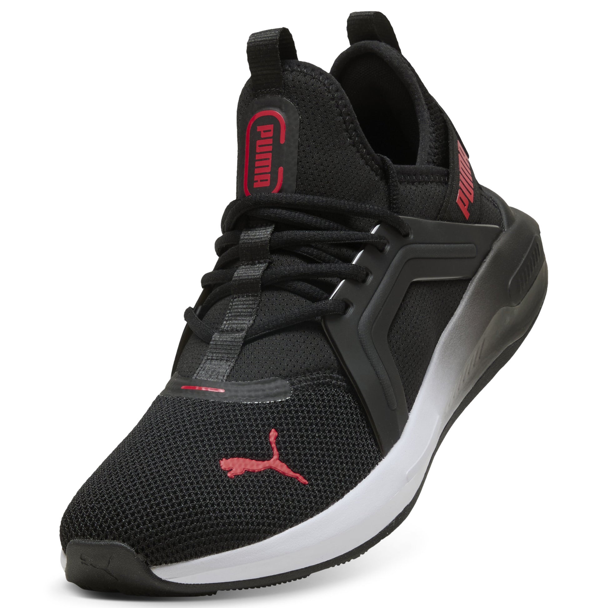 Puma Men's Softride Enzo 5 Black/Red Sneaker Shoes