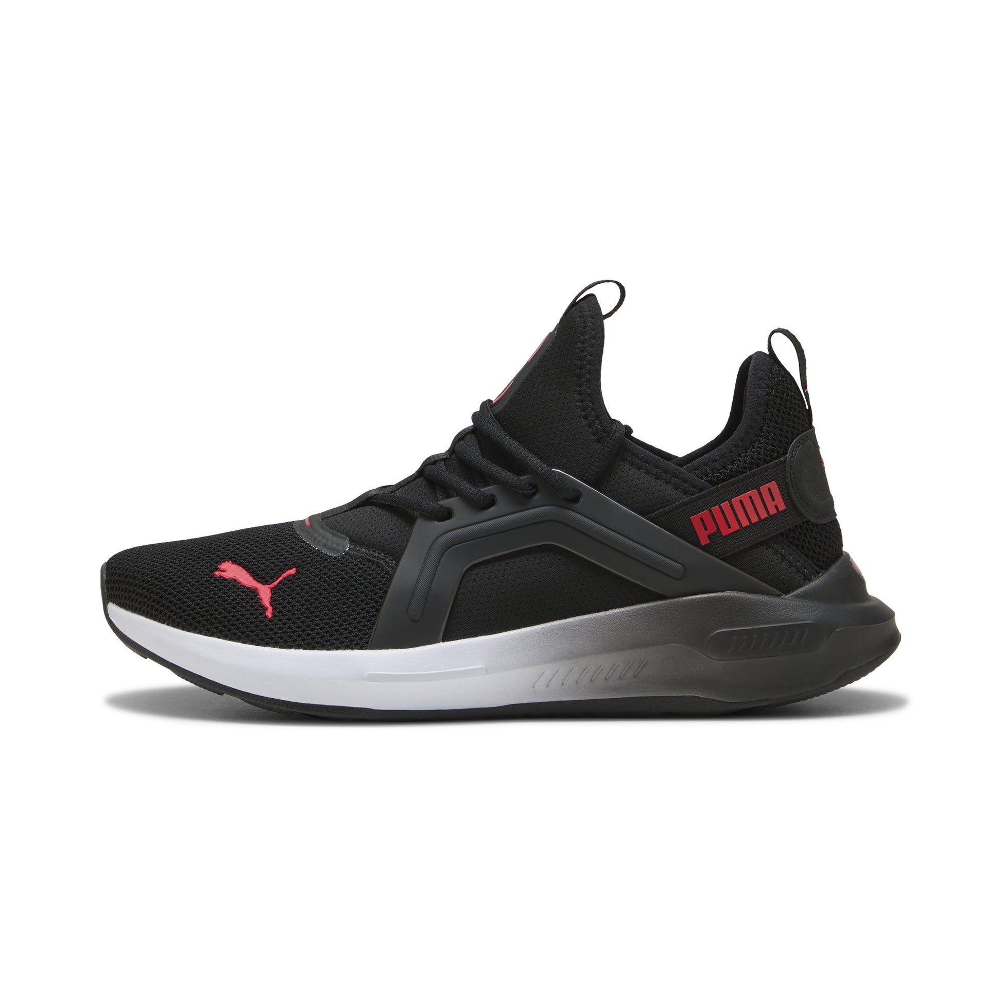 Puma Men's Softride Enzo 5 Black/Red Sneaker Shoes