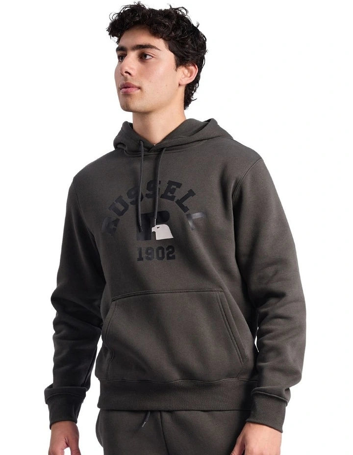 RUSSELL ATHLETIC MEN'S PERSPECTIVE RAVEN/BROWN HOODIE