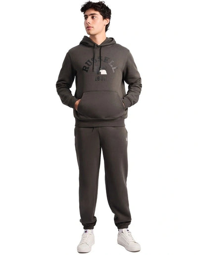 RUSSELL ATHLETIC MEN'S PERSPECTIVE RAVEN/BROWN HOODIE