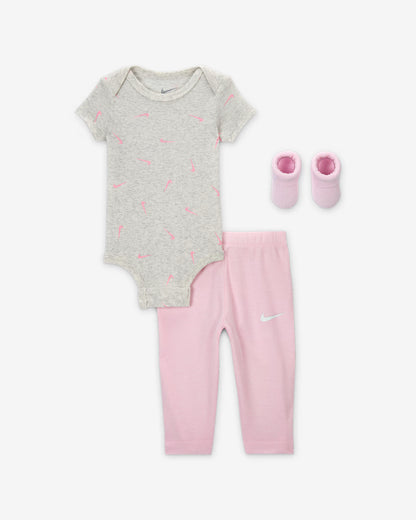 Nike Kid's 3-Piece Bodysuit Pink Set