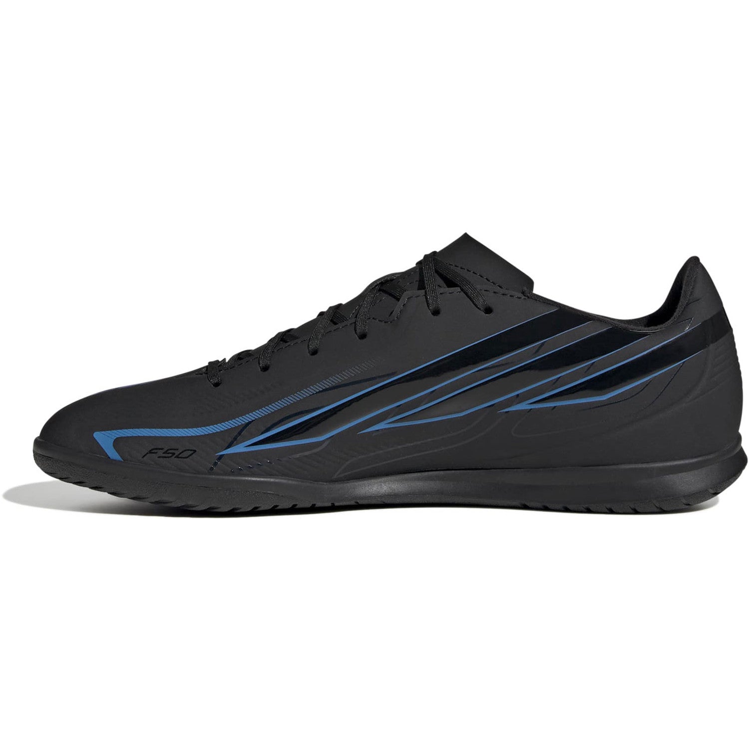 ADIDAS MEN'S F50 HYPERFAST CLUB INDOOR BLACK/BLUE FOOTBALL BOOTS