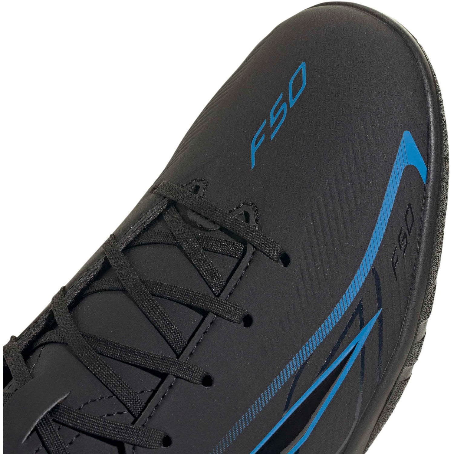 ADIDAS MEN'S F50 HYPERFAST CLUB INDOOR BLACK/BLUE FOOTBALL BOOTS